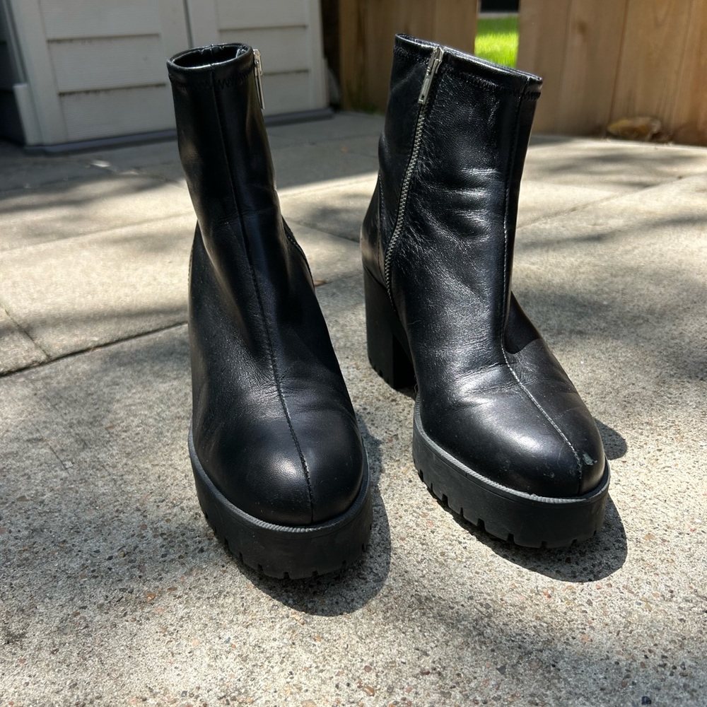 Zara Black Heeled Boots